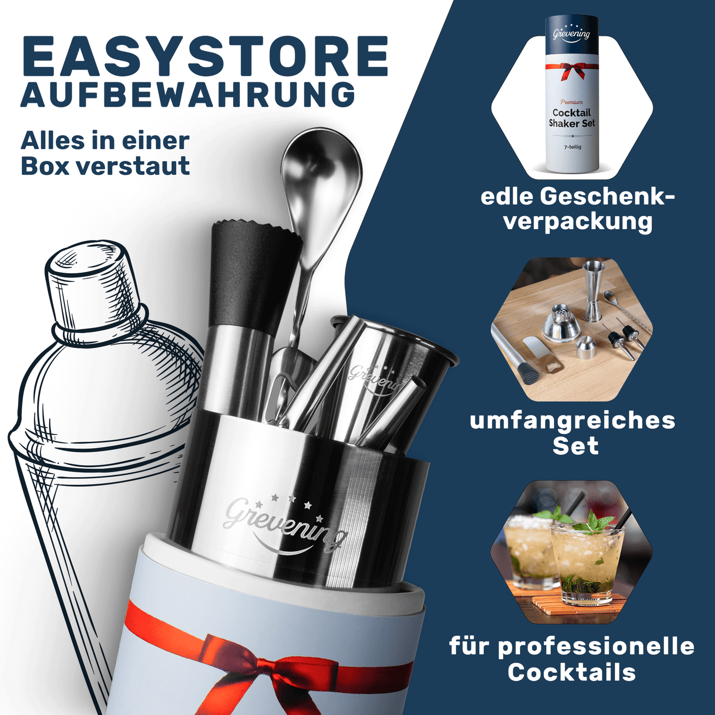 GREVENING Cocktail Set Essential - 7-teilig